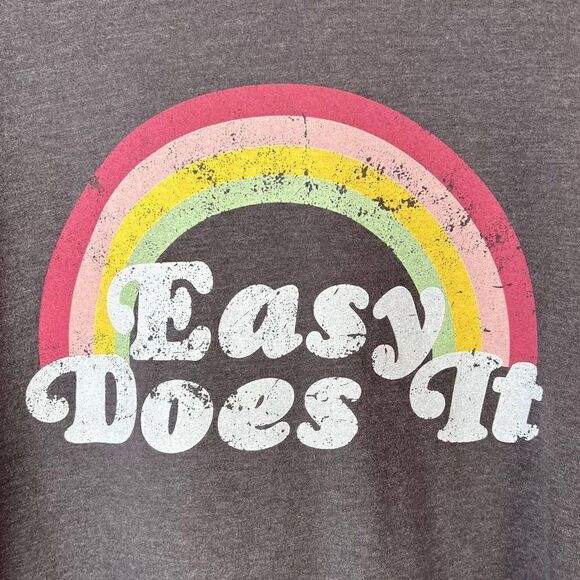 WILDFOX Easy Does It Graphic Sweatshirt in Gray and Rainbow Size Large - Picture 3 of 8